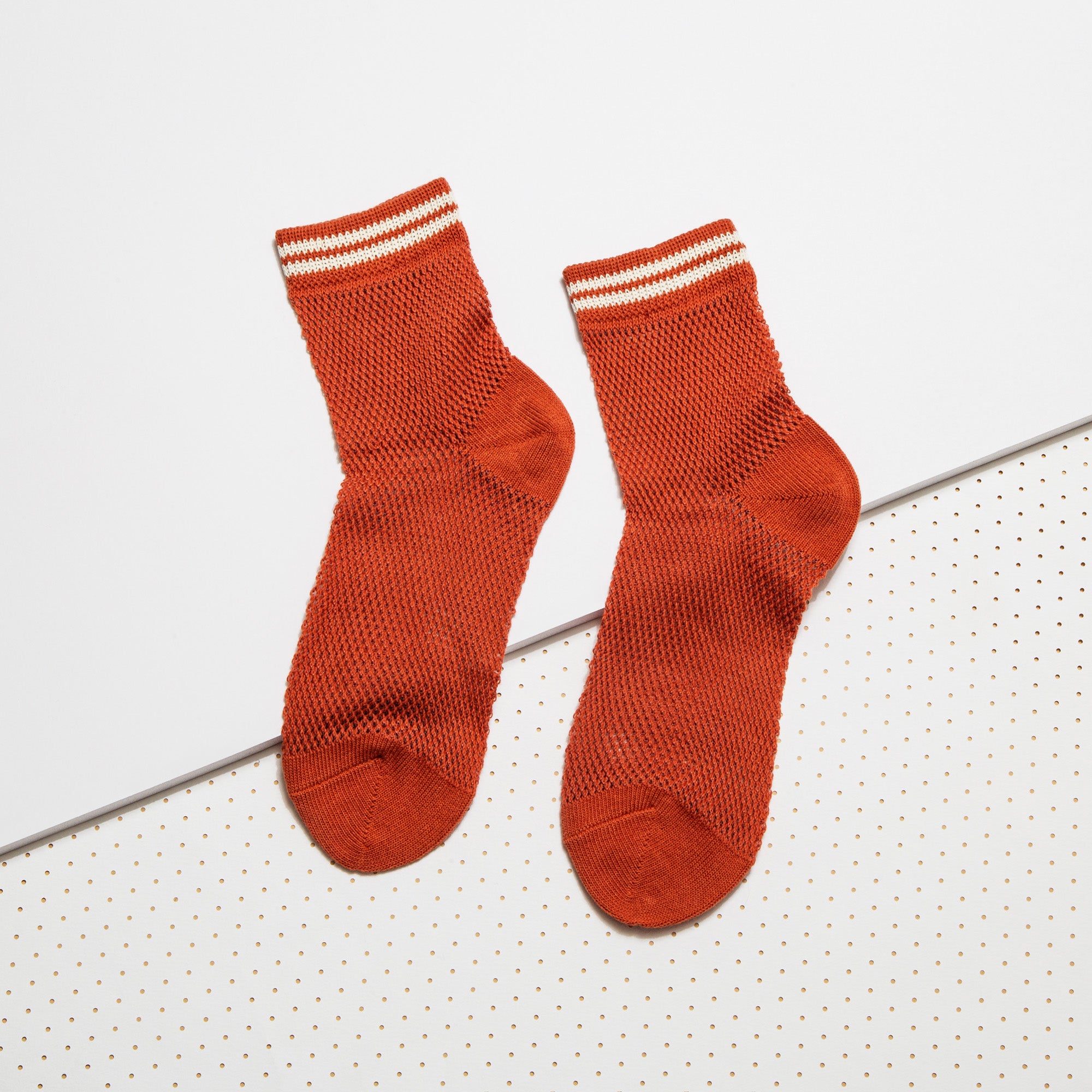 Women's Striped Red Cotton Sock