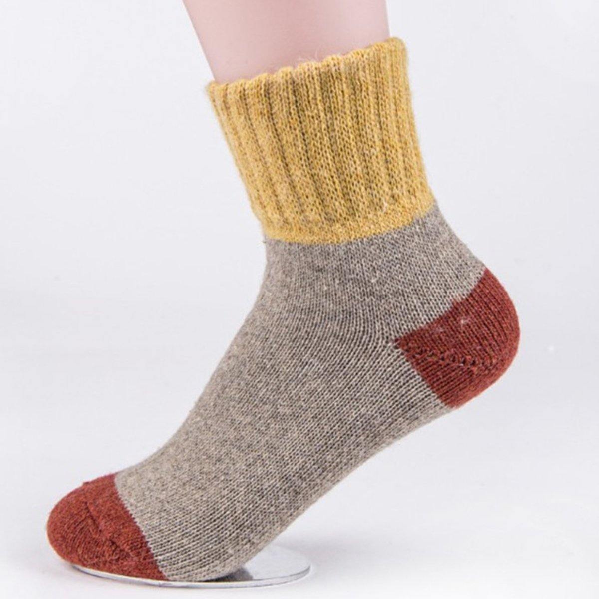 Women's Crew Socks, PatchWork, Wool, 5-pack